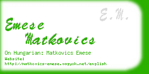 emese matkovics business card